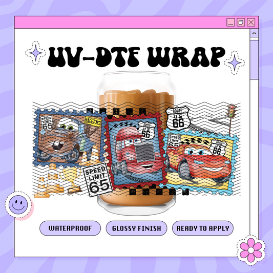 Dis Car Stamps - 16oz Glass Wrap