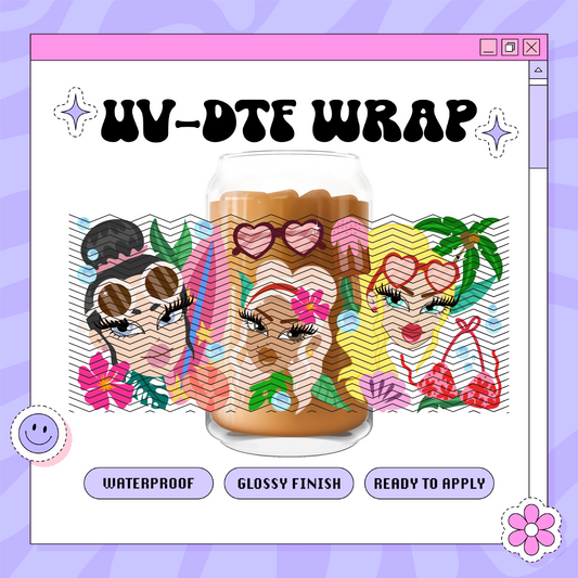 Dollz Summer Gals - 16oz Glass Wrap