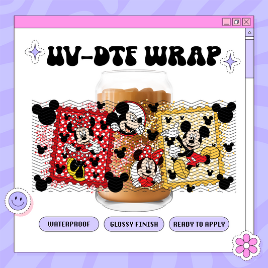 Dis Mouse Stamps - 16oz Glass Wrap