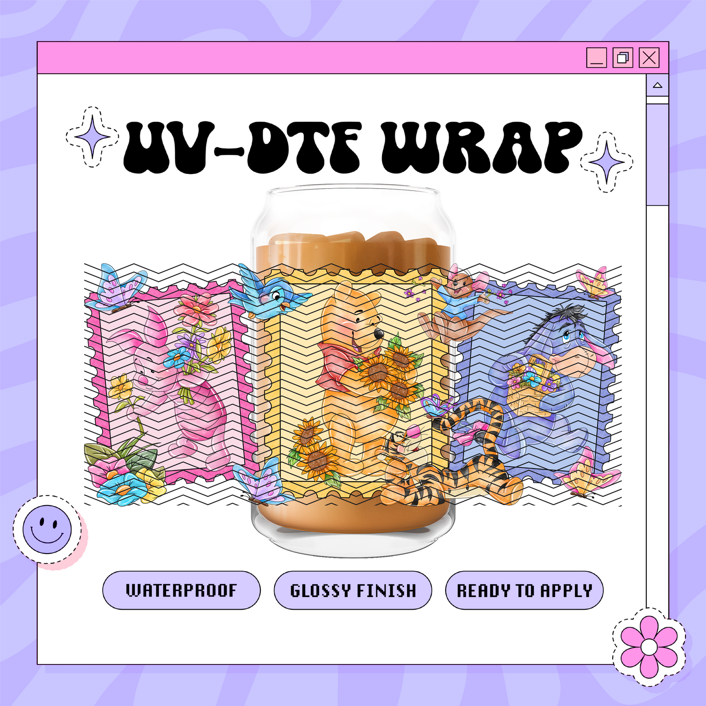 Dis Hunny Bear Stamps - 16oz Glass Wrap
