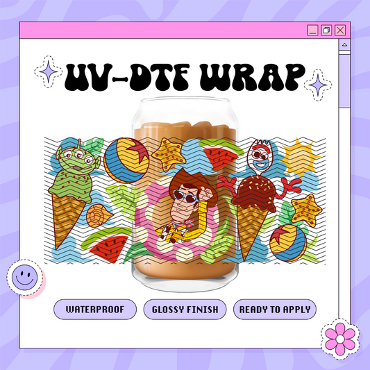 Dis Summer Toys Vibes - 16oz Glass Wrap