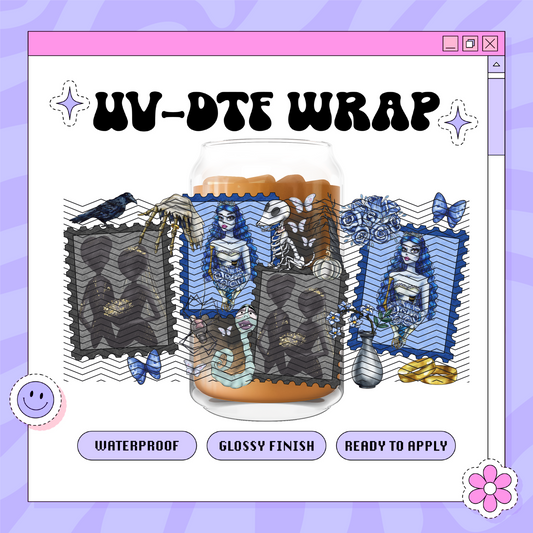 Dis Blue Bride Stamps - 16oz Glass Wrap