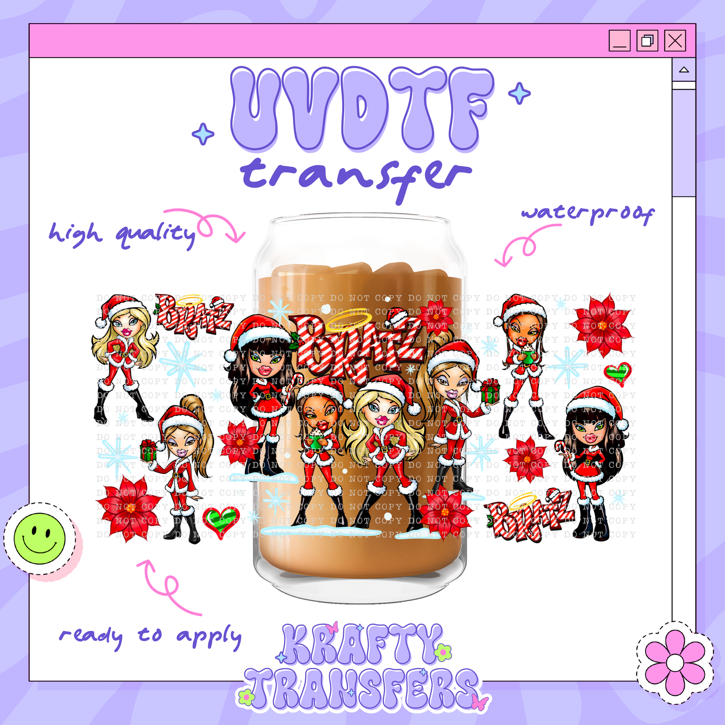 Xmas Dollz- 16oz Glass Wrap