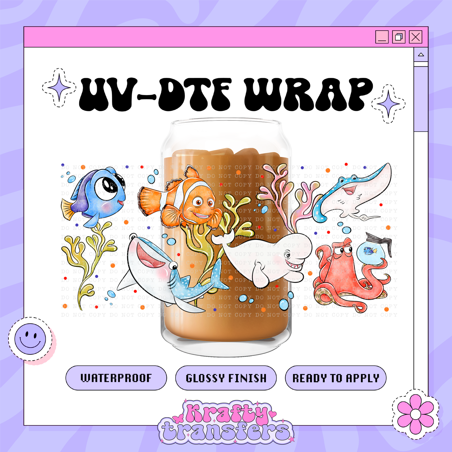 Dis Clown Fish + Friends - 16oz Glass Wrap