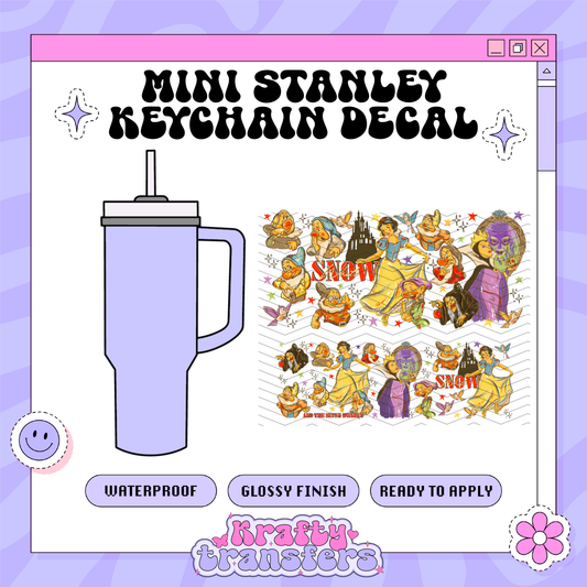 Snow Portrait Princess Dis - Mini Stanley Keychain Decal