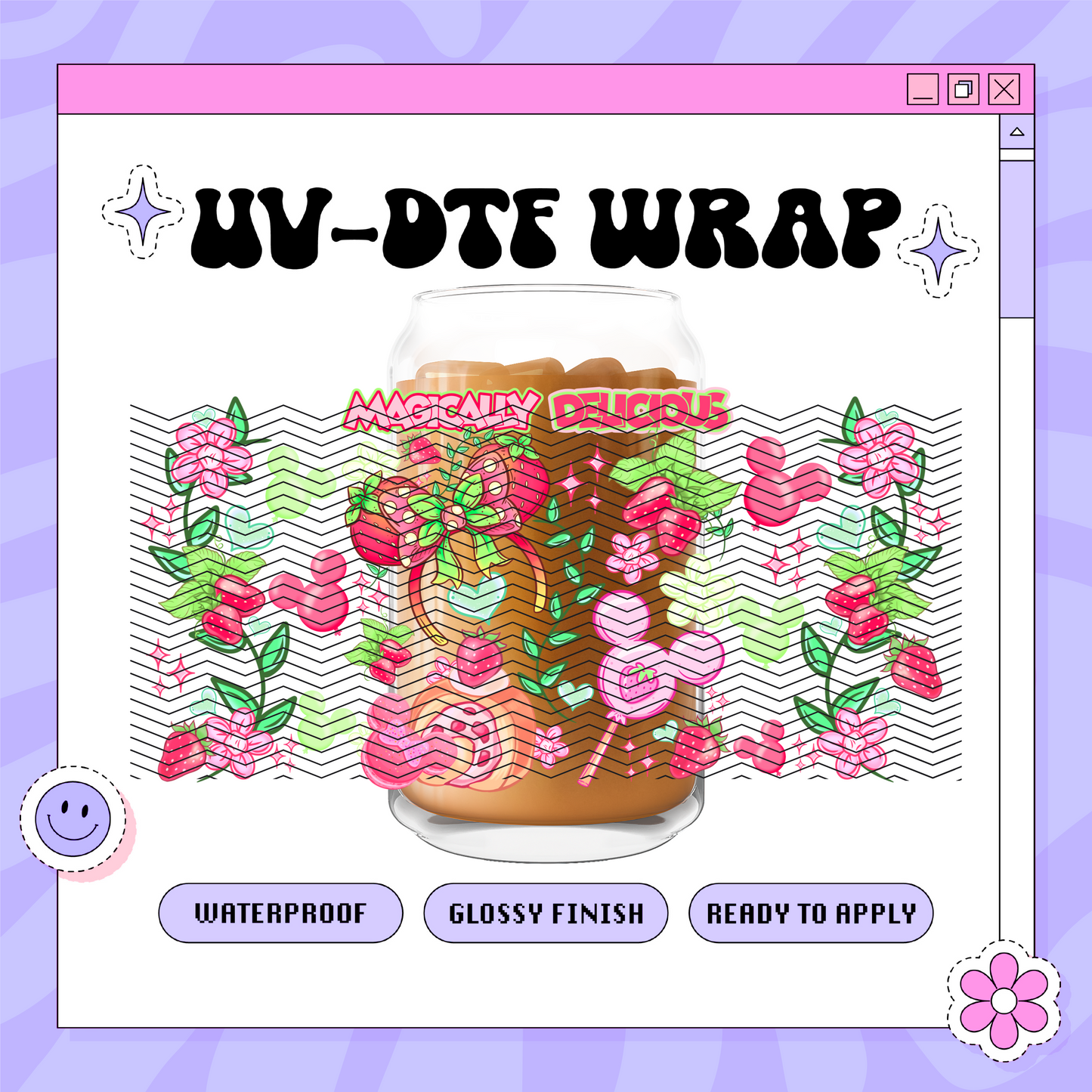 Dis Strawberry Mouse- 16oz Glass Wrap