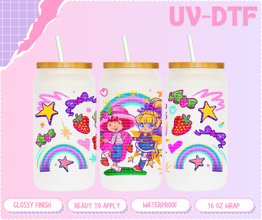 Rainbow & Strawberry - 16 Oz UV DTF Wrap