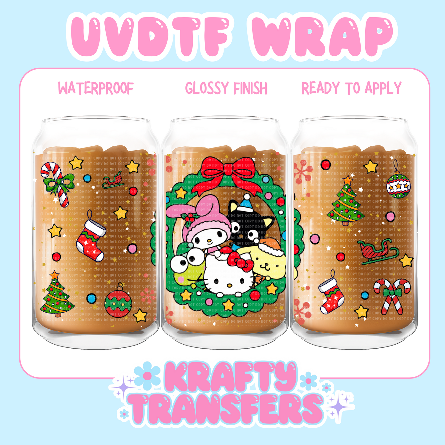 Kawaii Xmas - 16 oz UV DTF WRAP