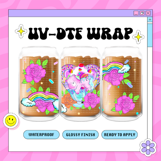 Pink Bear - 16oz Glass Wrap