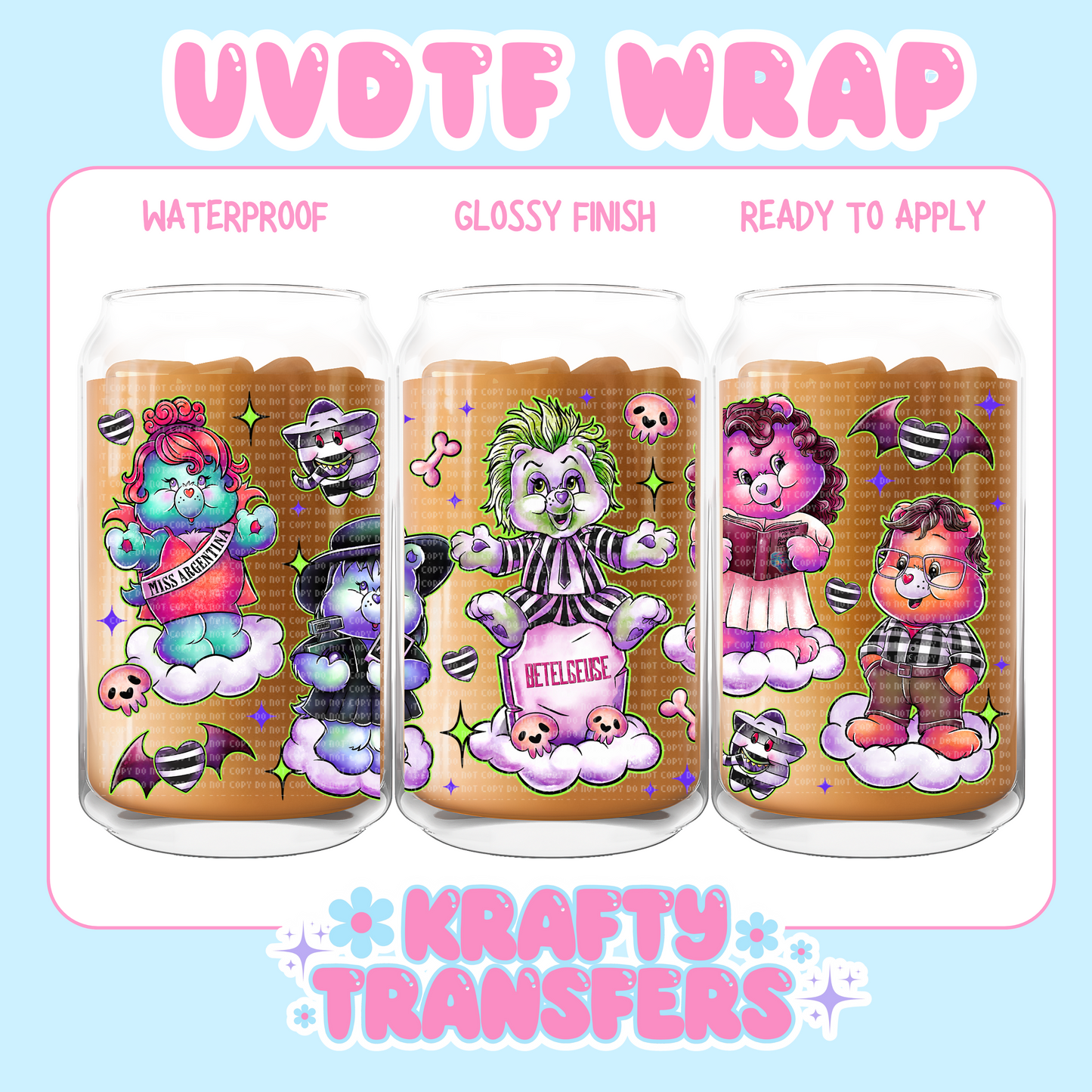 Bettle Bears - 16 oz UV DTF WRAP
