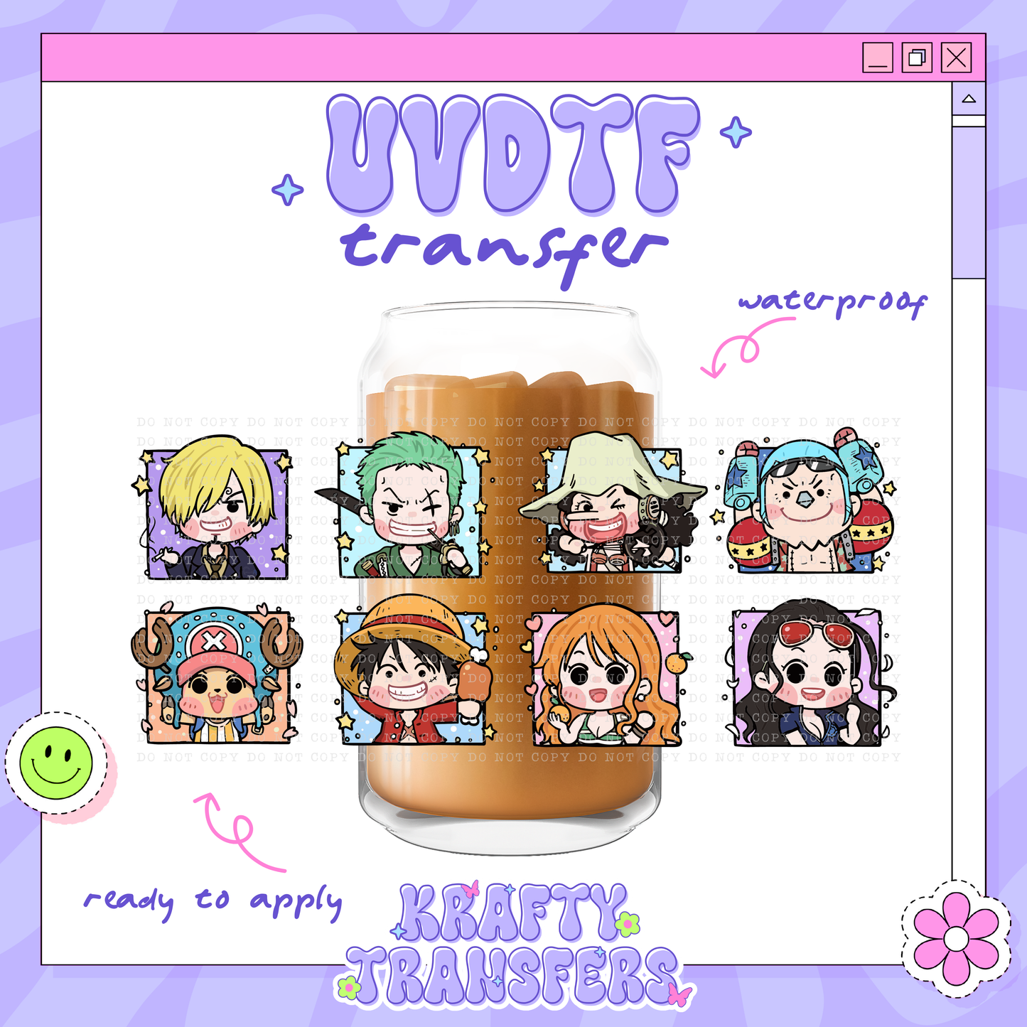 Kawaii One Piece - 16oz Glass Wrap