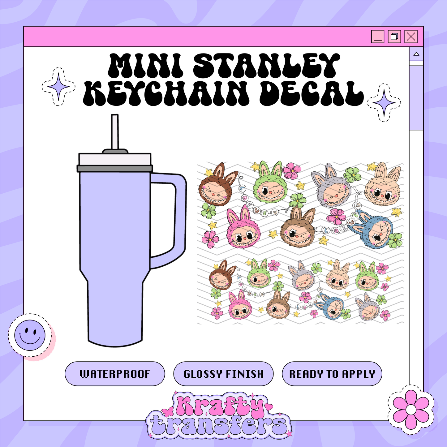 Labubu Friendship - Mini Stanley Keychain Decal
