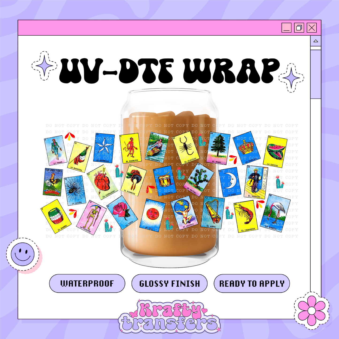 Loteria Cards EXCLUSIVE - 16oz Glass Wrap