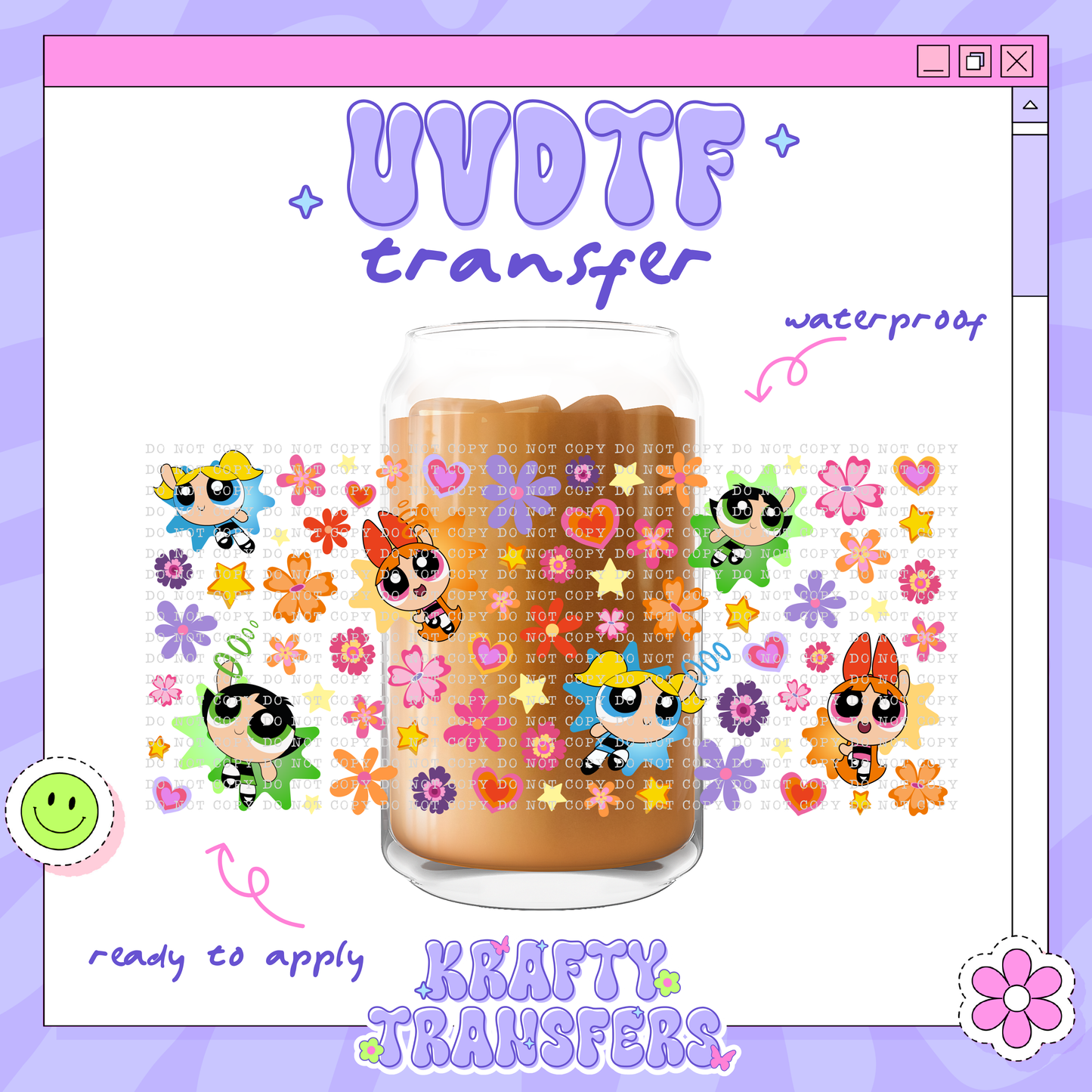 Puff Girls Floral - 16oz Glass Wrap