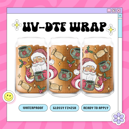 Santa Tamal Xmas - 16 oz Glass Wrap