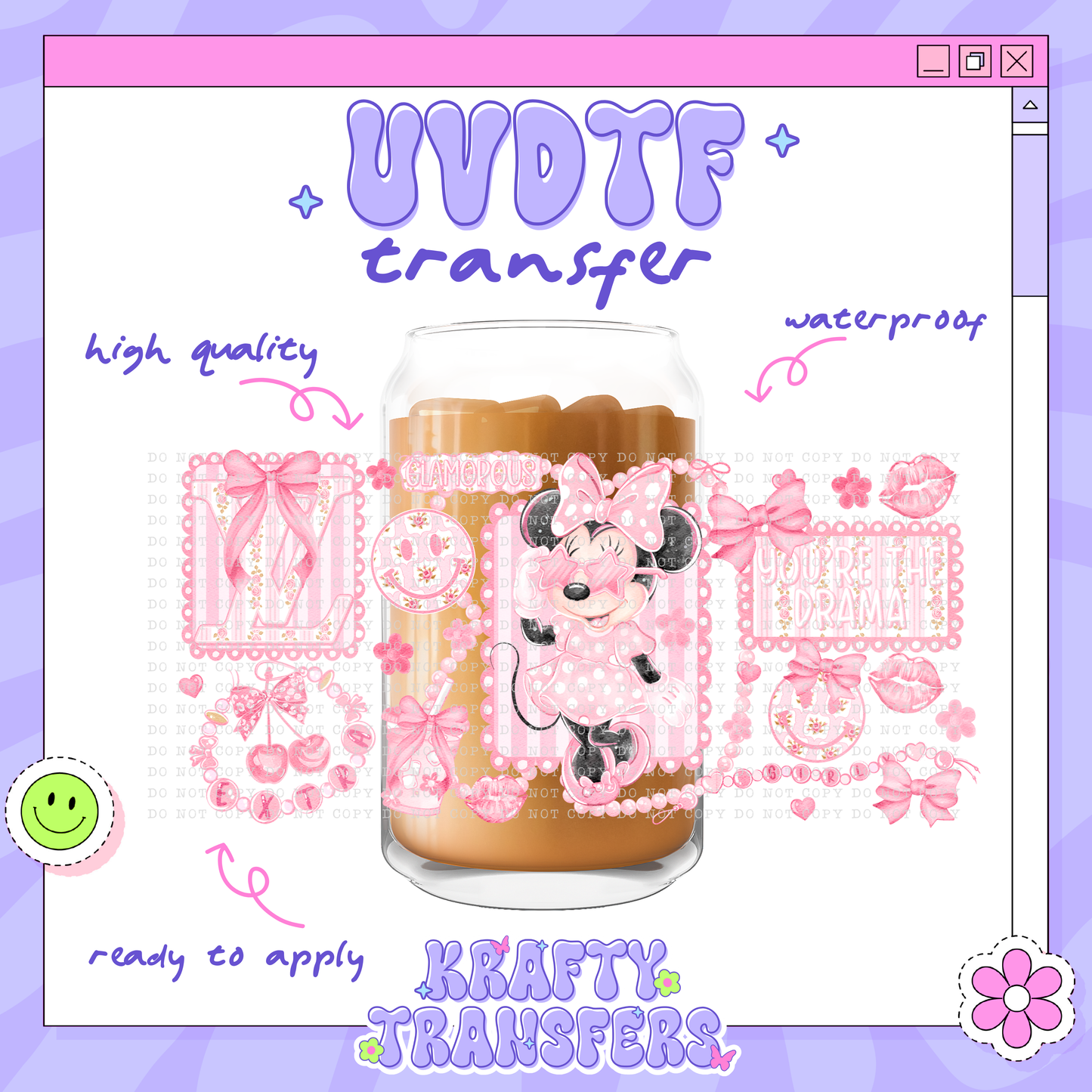 Minni Mouse - 16oz Glass Wrap