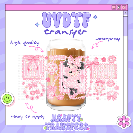Minni Mouse - 16oz Glass Wrap