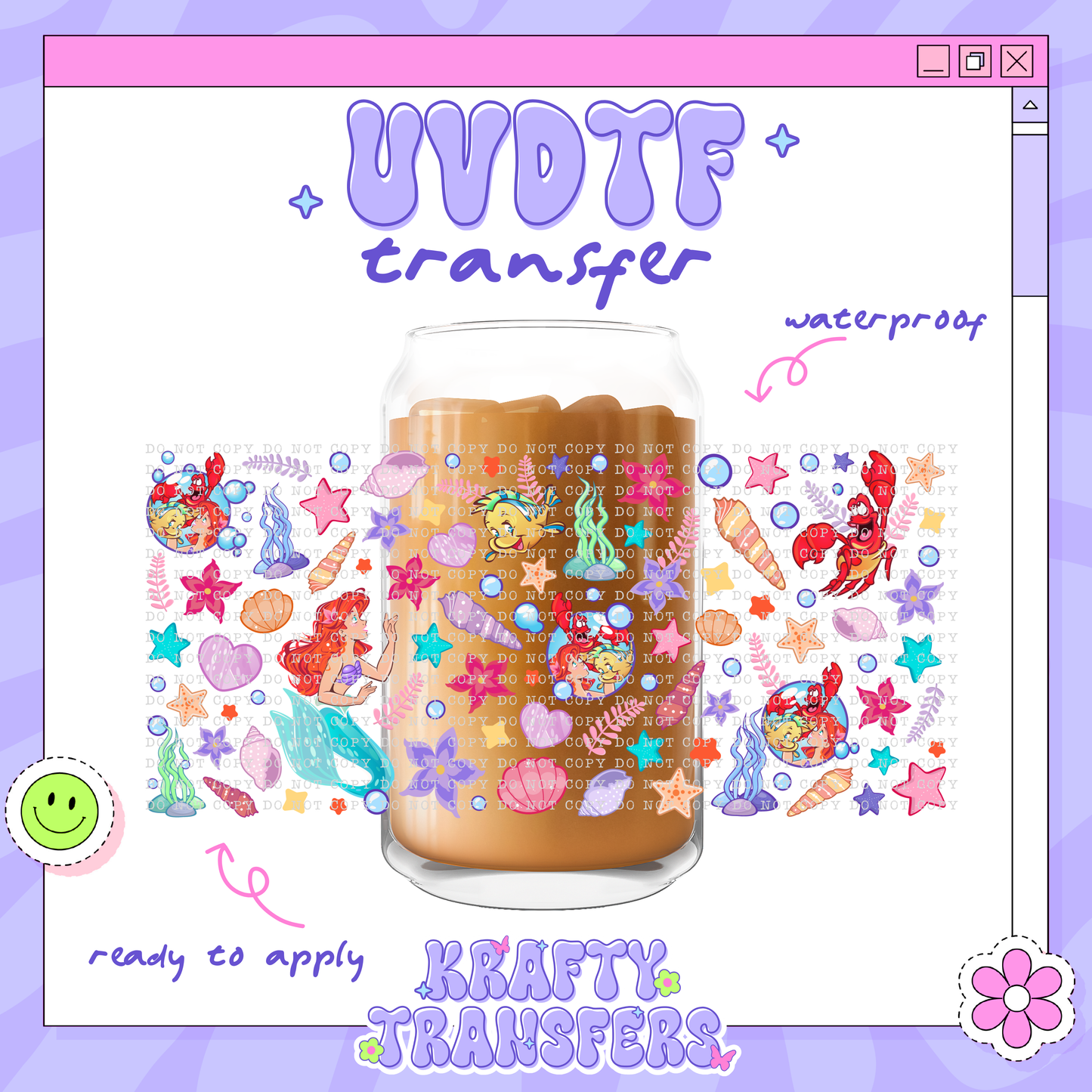 Ariel & Sea Friends - 16oz Glass Wrap