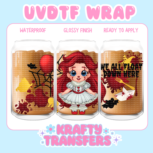 Clown Horror Princess - 16 oz UV DTF WRAP