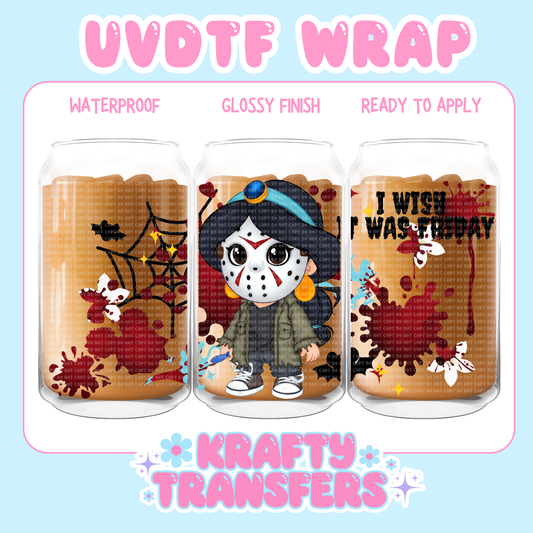 Jason Horror Princess - 16 oz UV DTF WRAP