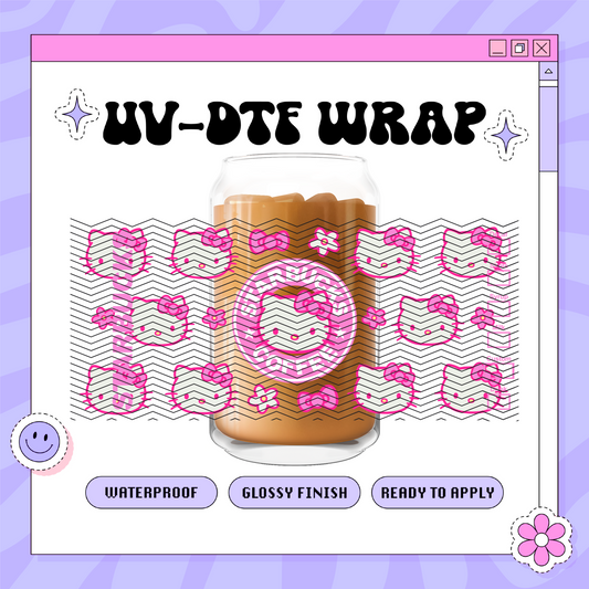 Kawaii Starbs Pink HK- 16oz Glass Wrap