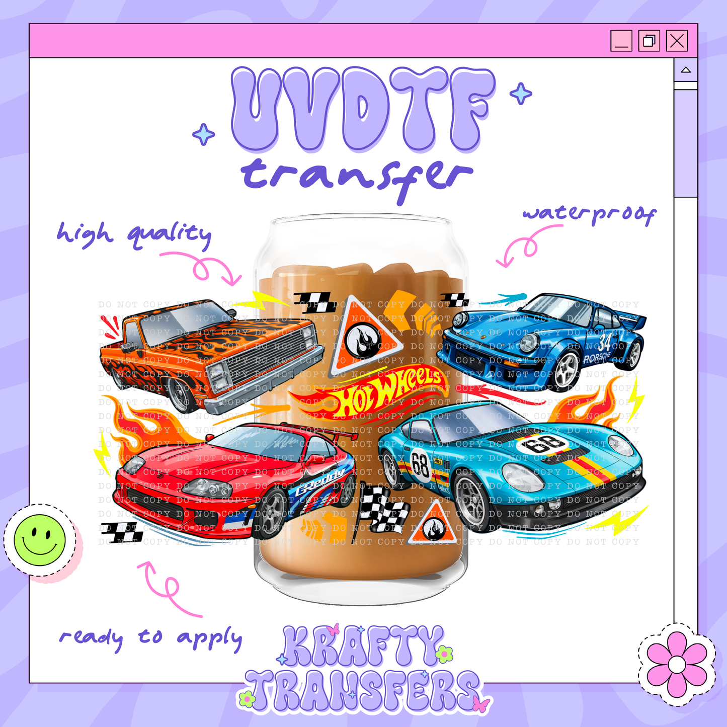 Hot Wheelz - 16oz Glass Wrap