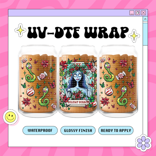 Holiday Sorrow Tarot Xmas - 16 oz Glass Wrap