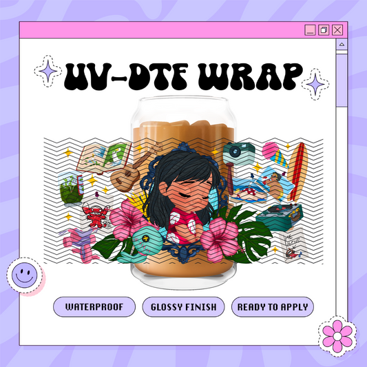Dis Princess L Frame - 16oz Glass Wrap