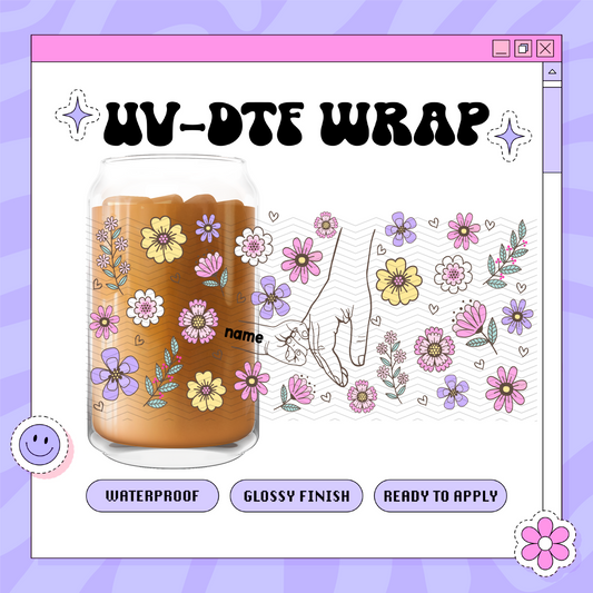 Mama Finger Names Custom - 16oz Glass Wrap (READ DESCRIPTION)