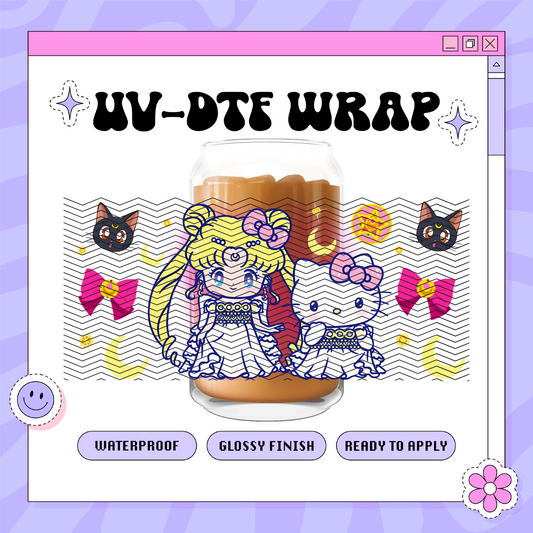 Kawaii Sailor + HK - 16oz Glass Wrap