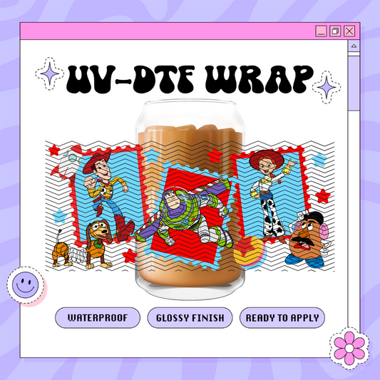 Dis Toy Stamps - 16oz Glass Wrap