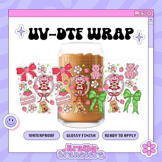 Strawberry Coquette Frames - 16oz Glass Wrap