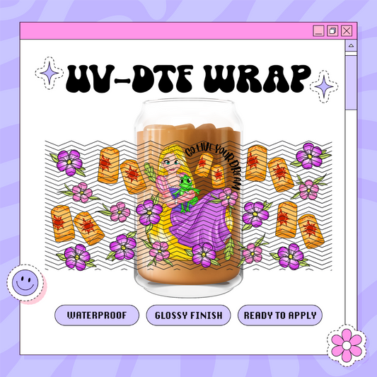 Dis Floral Princess R - 16oz Glass Wrap