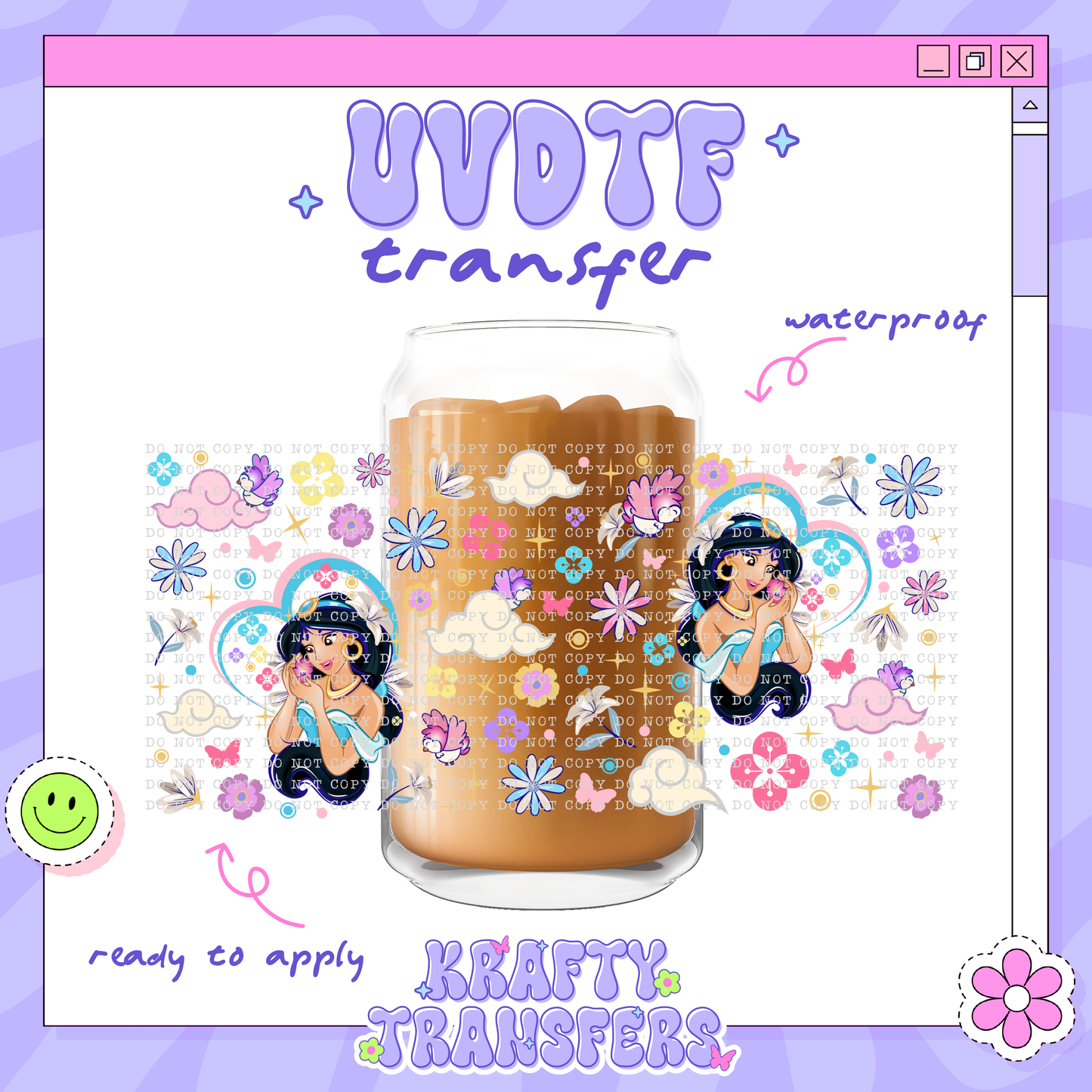 Dis Princess J - 16oz Glass Wrap