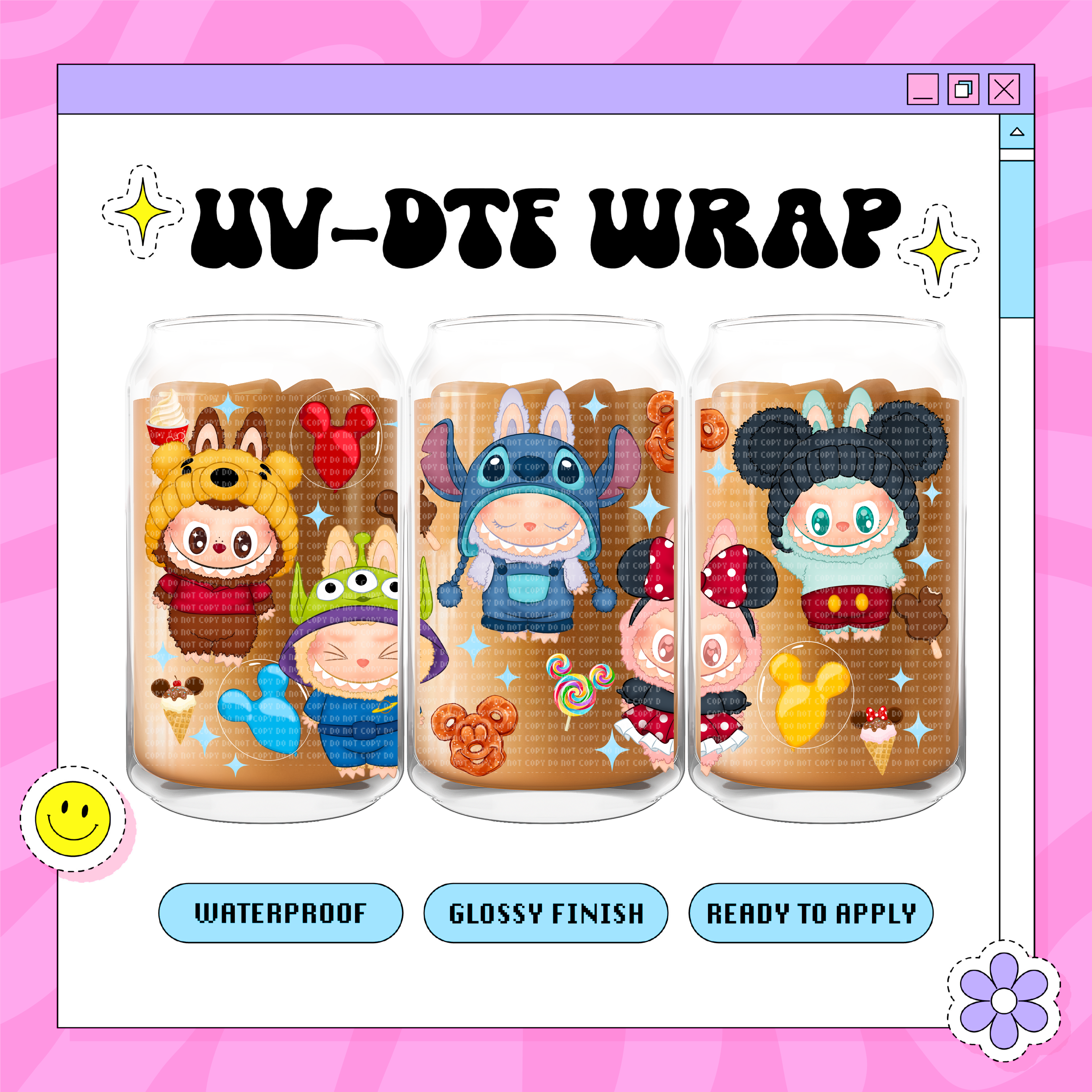 Labubu Wrapping Dis Labubu - 16oz Glass Wrap – KraftyMamaxo
