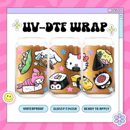 Sushi Kawaii -  16 oz Glass Wrap