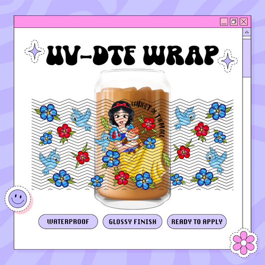 Dis Floral Princess SW - 16oz Glass Wrap