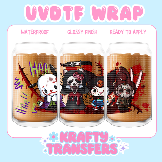 Kawaii Horror Friends - 16 oz UV DTF WRAP