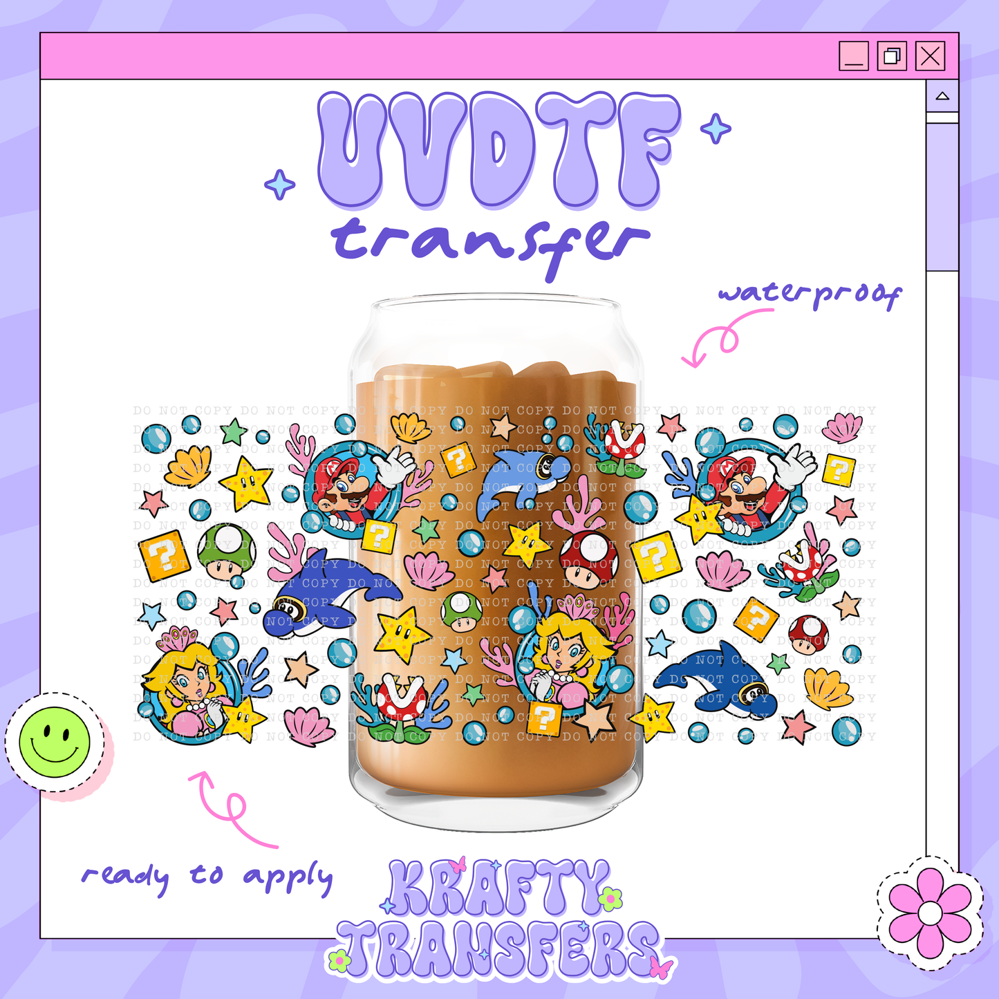 Super M & Peach Sea - 16oz Glass Wrap