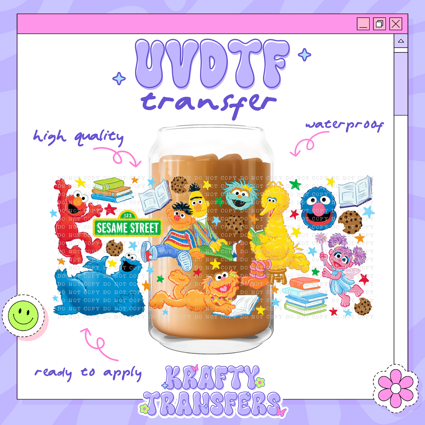 Sesame Friends - 16oz Glass Wrap