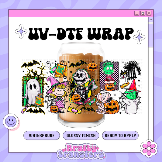 Spooky Peanuts (Colorful) - 16oz Glass Wrap