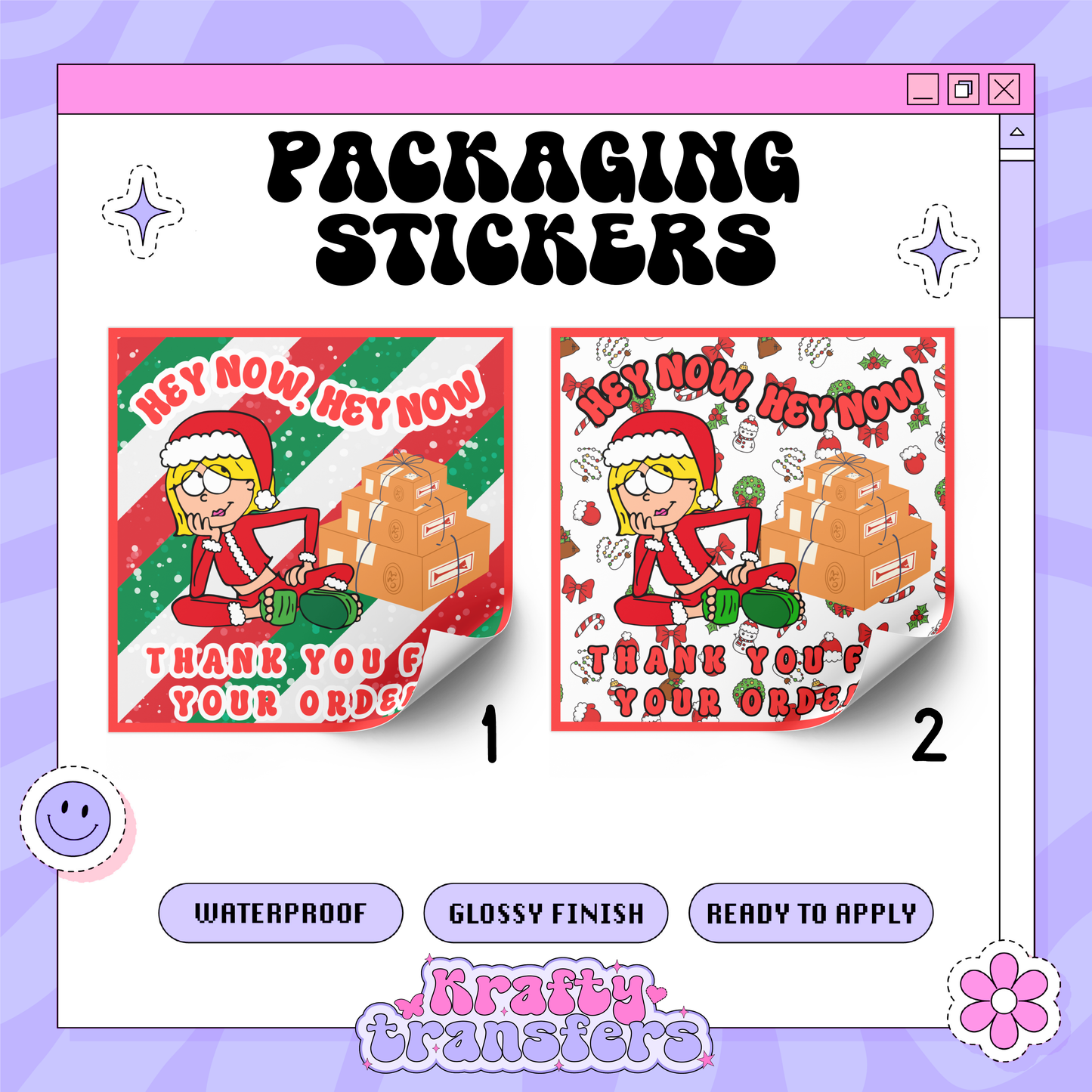 Hey now, Hey now Xmas - Sticker Packaging - 100 Stickers ( 3'' )