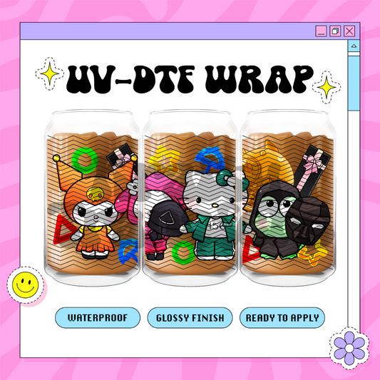 Kawaii Squid Game Exclusive - 16oz Glass Wrap