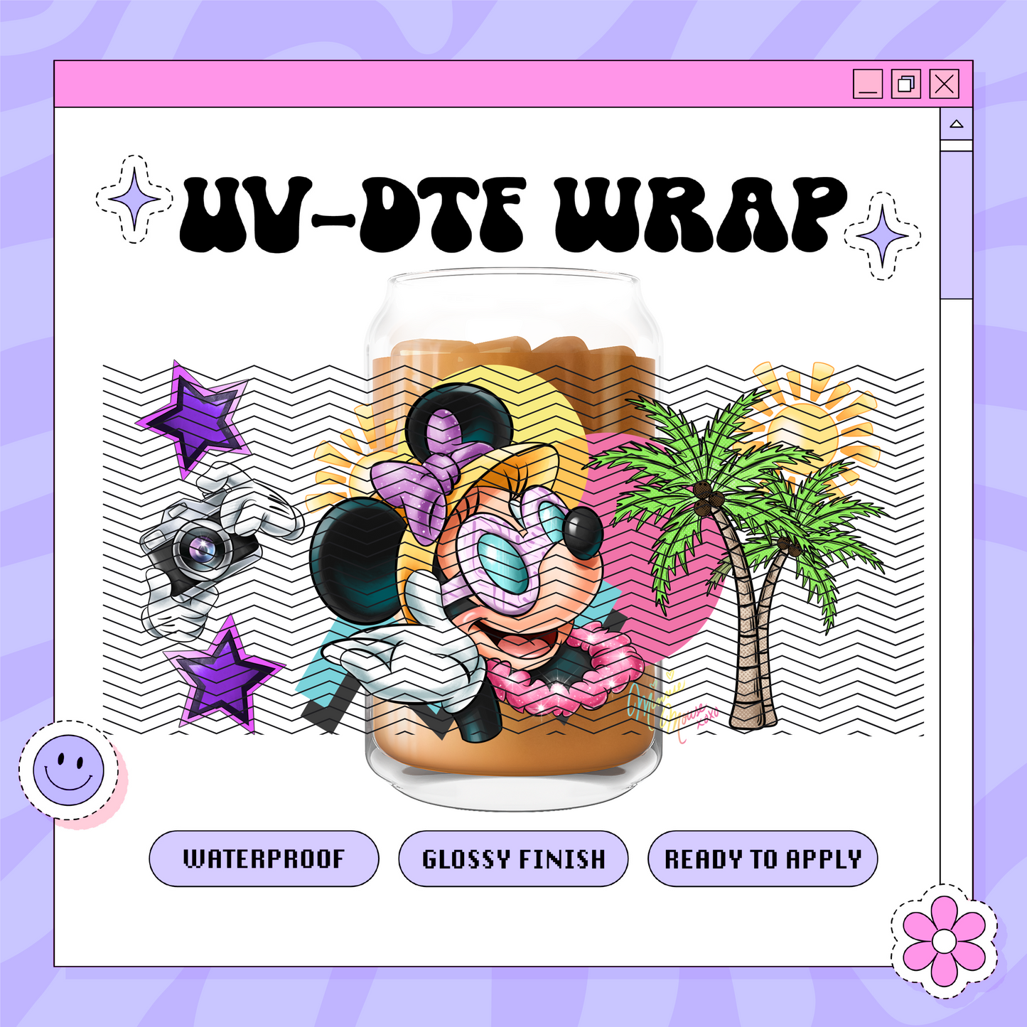 Dis Summer Girl Mouse - 16oz Glass Wrap