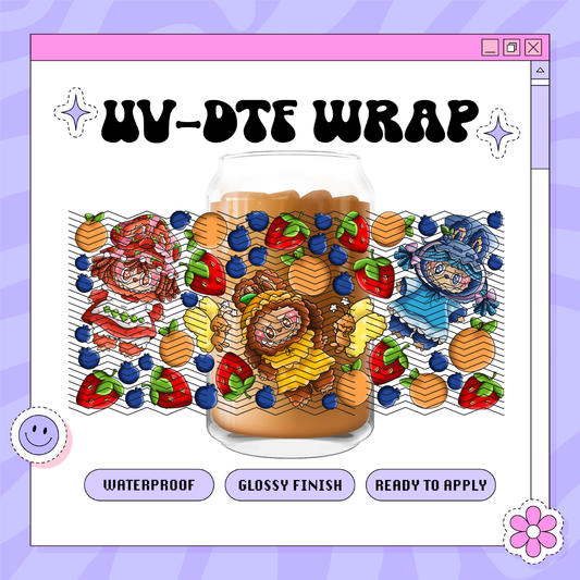 Labubu Strawberry Friends Exclusive ll - 16oz Glass Wrap