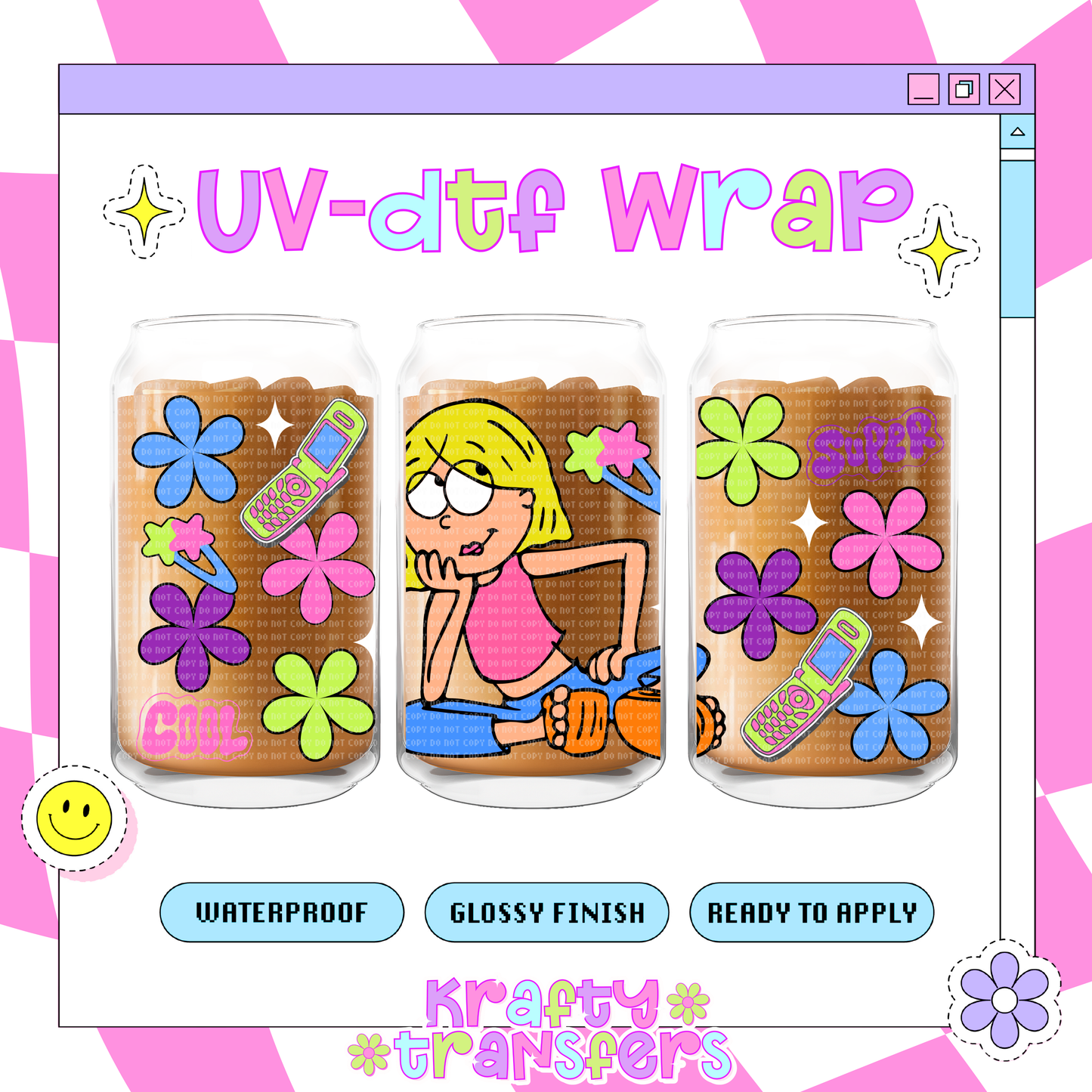 Lizzie Flowers - 16 oz Glass Wrap
