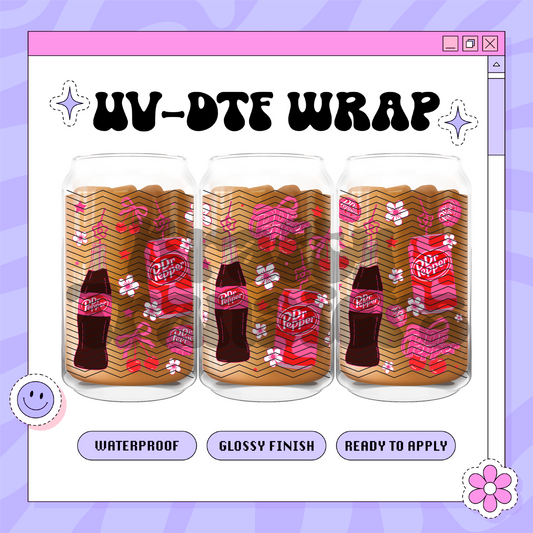 Dr. Pepper Girly - 16oz Glass Wrap