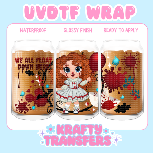 Clown Horror Princess 2 - 16 oz UV DTF WRAP