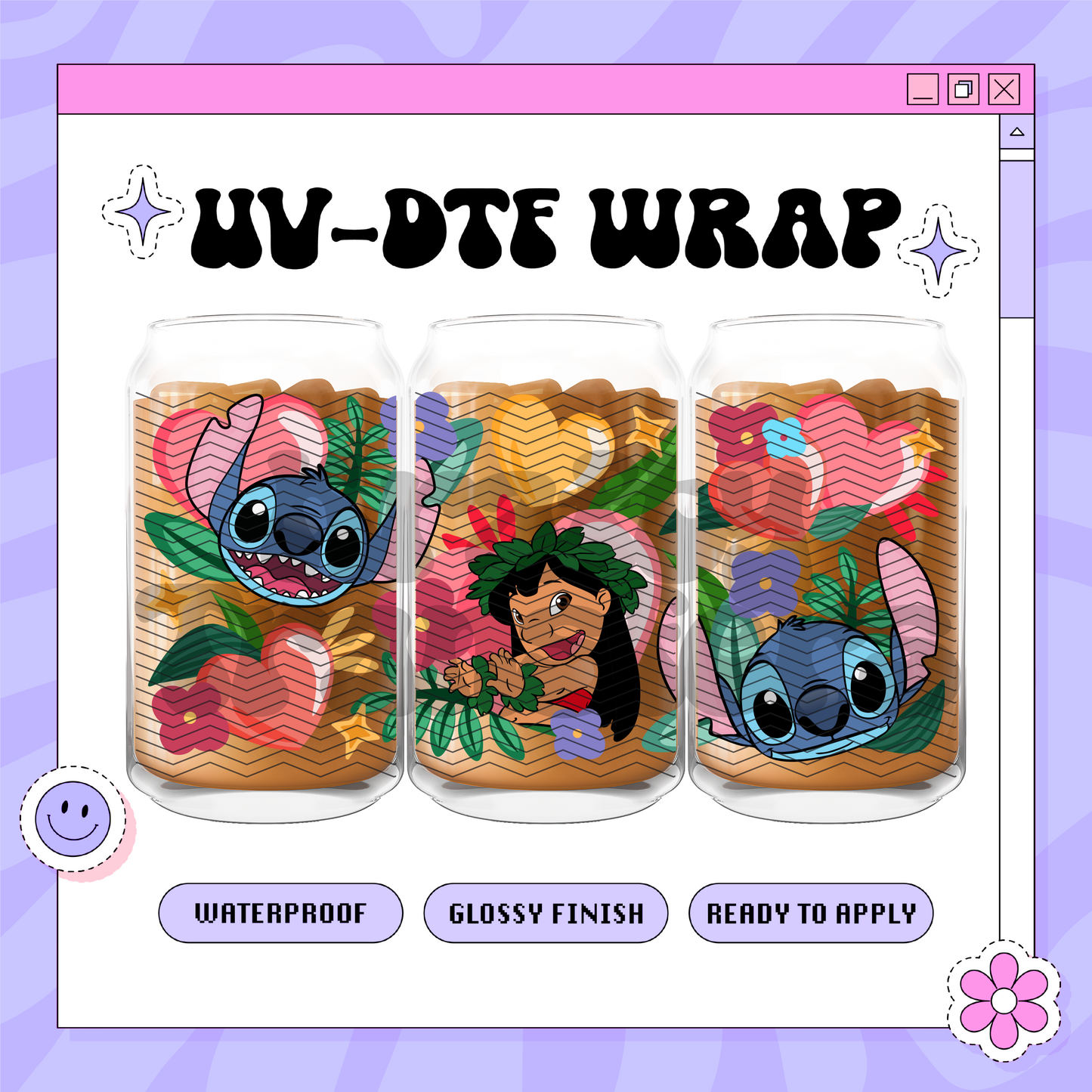 Lilo & Alien Dis Spring - 16oz Glass Wrap
