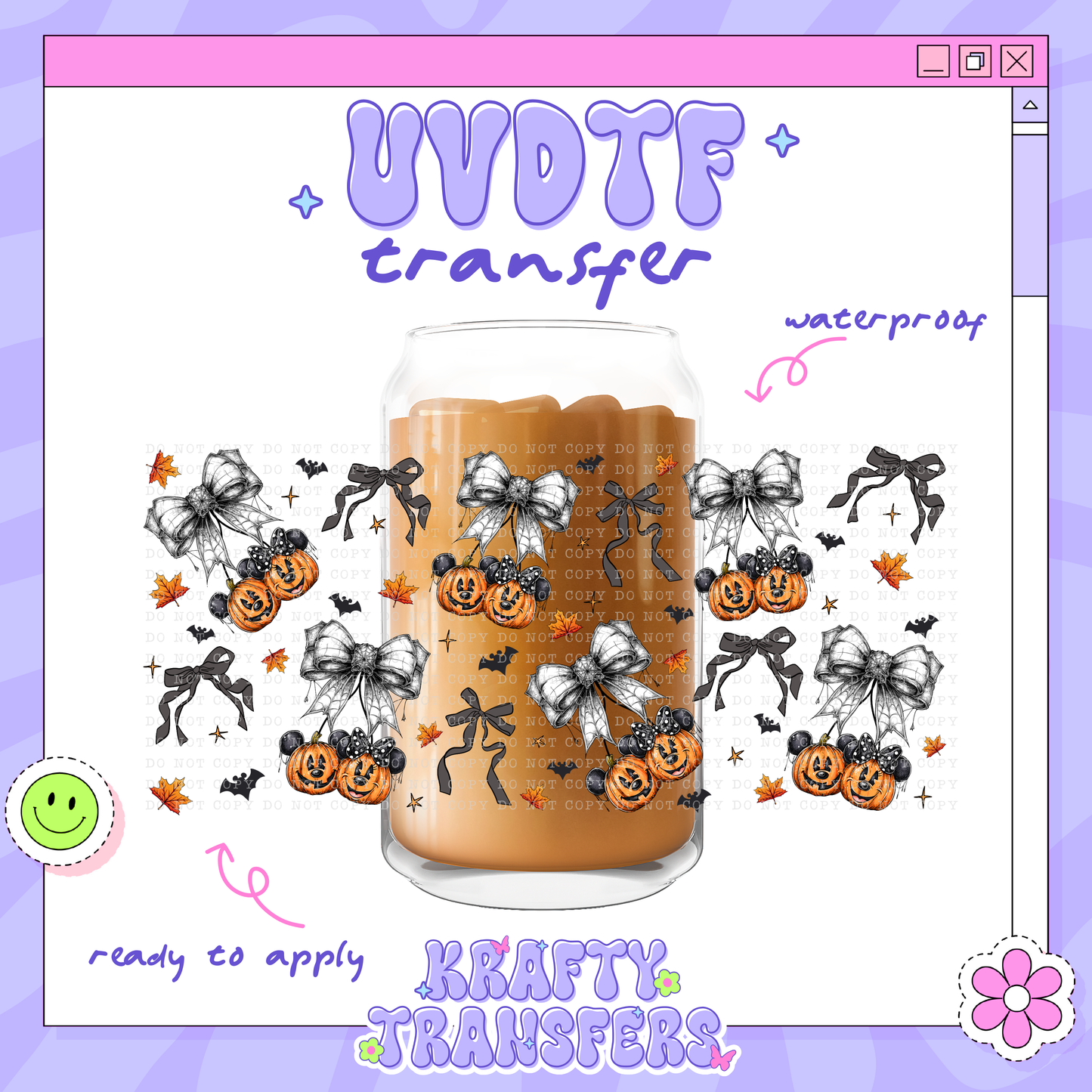 Dis Spooky Mouse Pumpkins - 16oz Glass Wrap